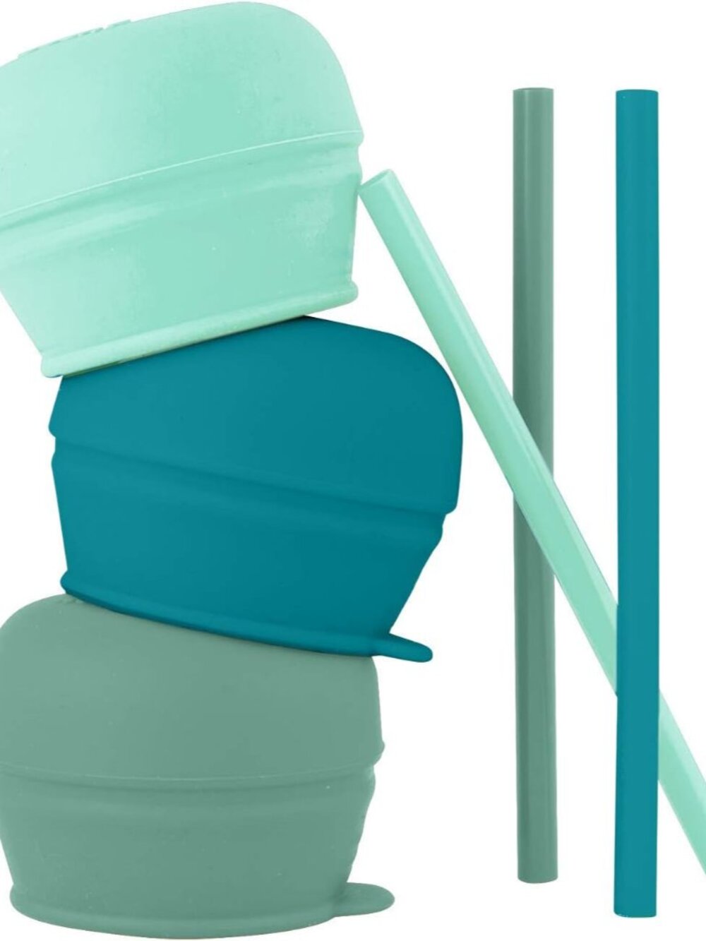 Snug Silicone Sippy Cup Lids and Straws - Includes 3 Lids and 3 Straws - Convert